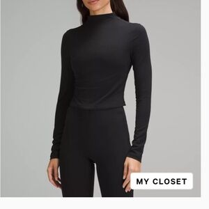 Lululemon All Aligned Mockneck Long-Sleeve Shirt (Black)